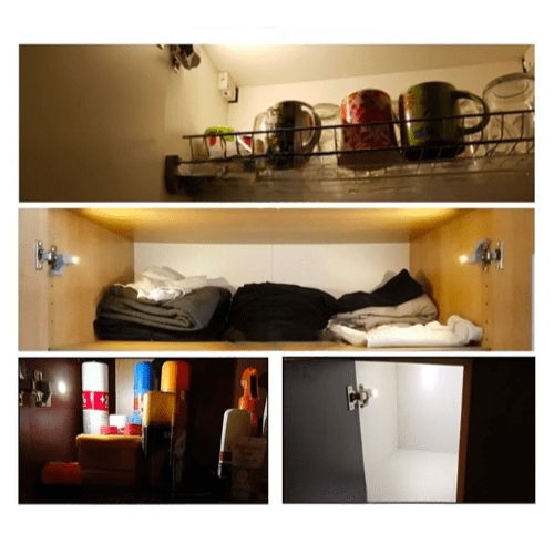 Lampe à Capteur LED pour Charnières Internes (4 pièces)