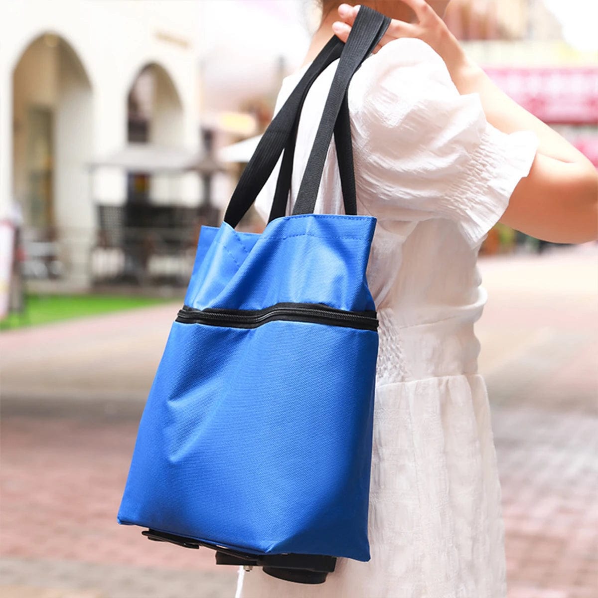Sac de Courses Compact Pliable avec Roulettes