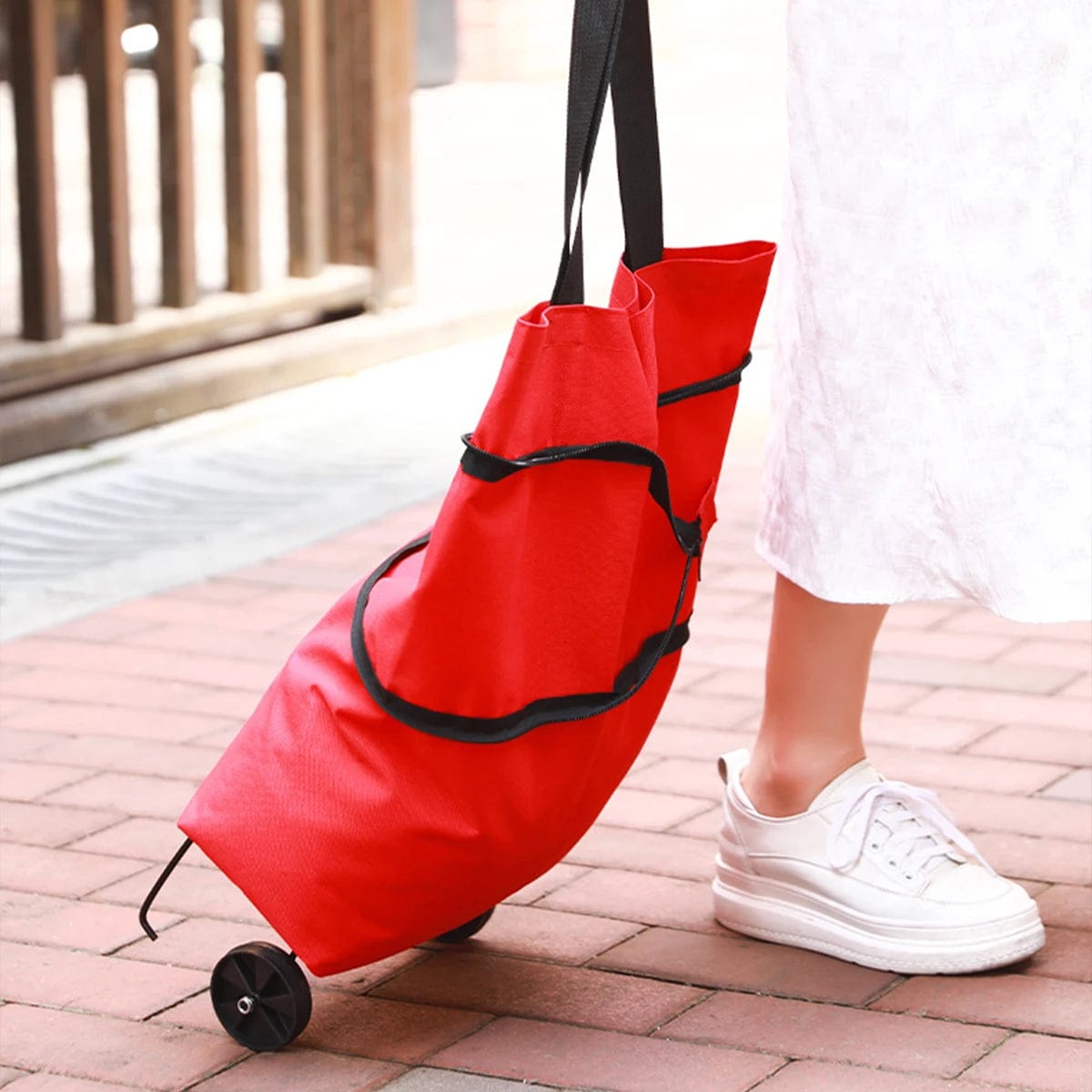 Sac de Courses Compact Pliable avec Roulettes