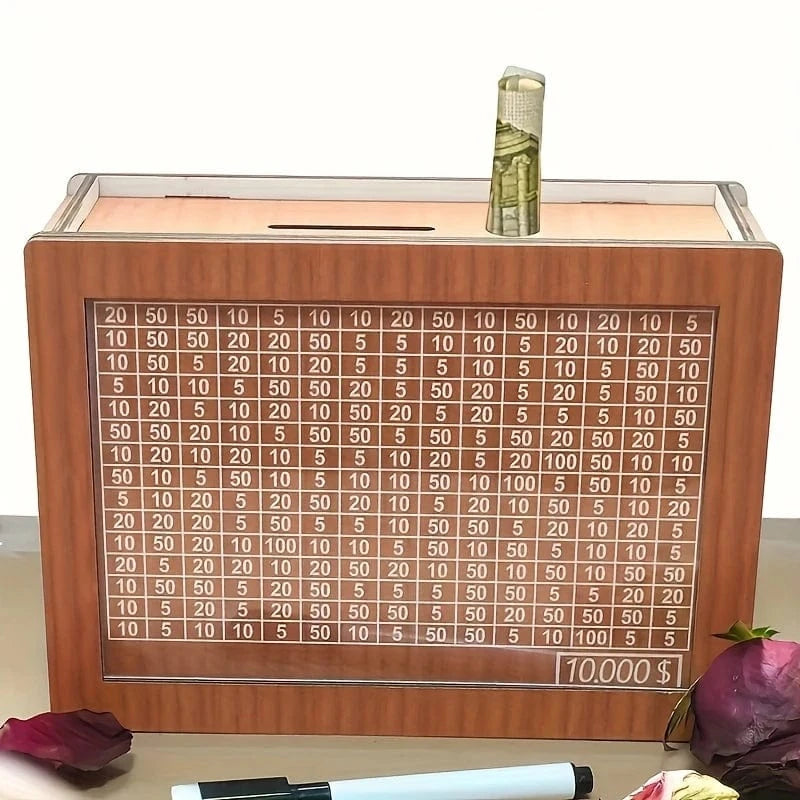 Boîte d'Épargne en Bois Organisée