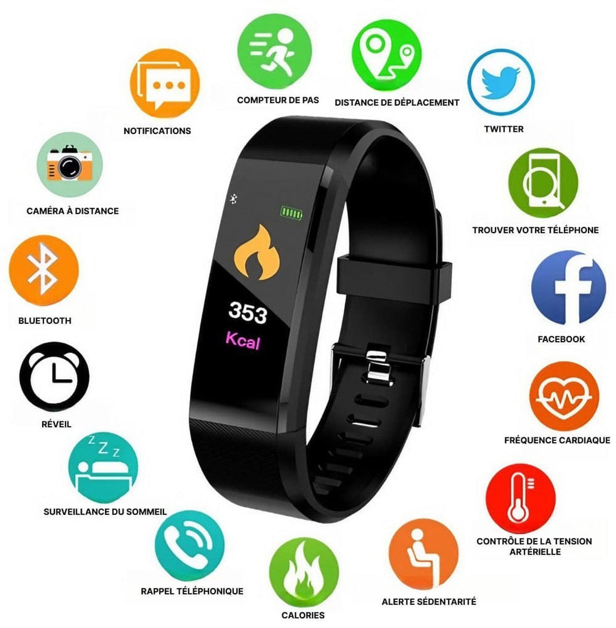 Montre Connectée Bluetooth Étanche Multifonctionnelle