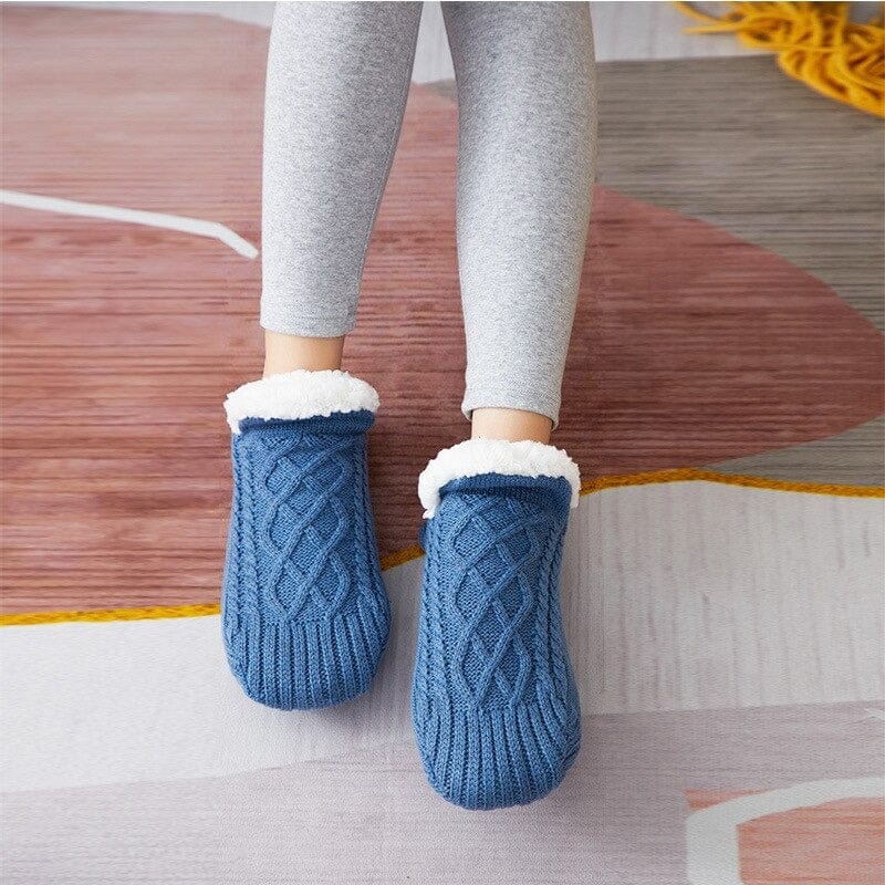 Pantoufles d'hiver en peluche réchauffante