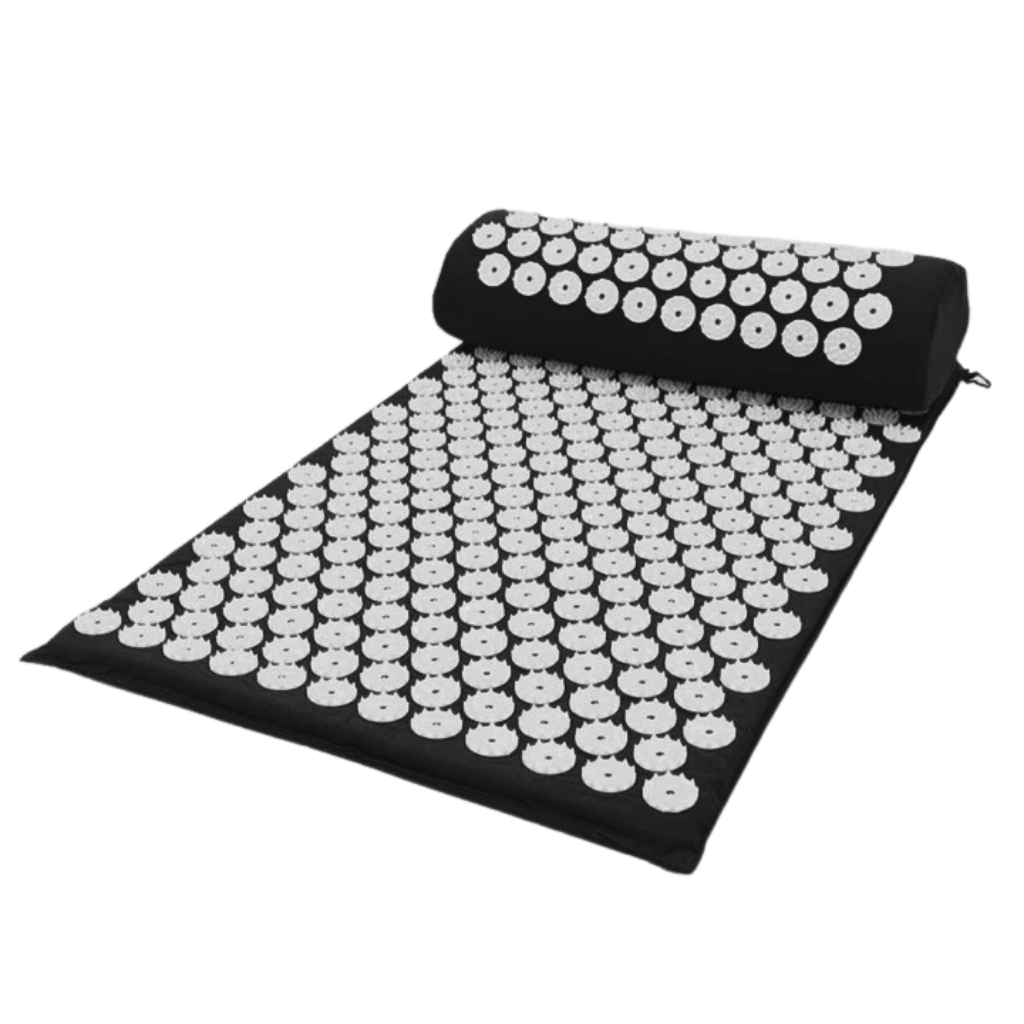 Perigym Noir ACUPERI™️ - Tapis de Massage Acupression Relaxant + Coussin Offert