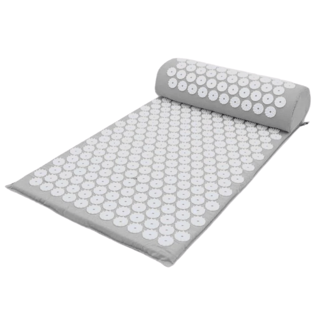 Perigym Gris ACUPERI™️ - Tapis de Massage Acupression Relaxant + Coussin Offert