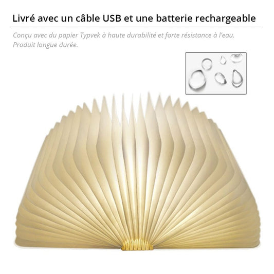 Livre lumineux en bois magnétique