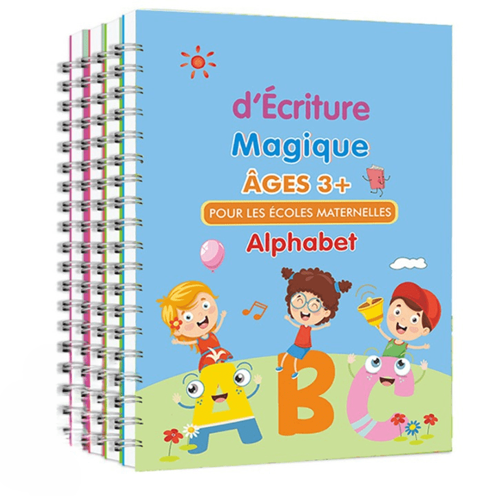 Pack de 4 Cahiers d'Apprentissage 3D Interactif (+Stylos Magiques Offerts)
