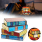 Lampe en vitrail de livres superposés