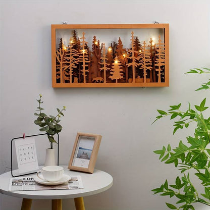 Décoration Murale en Bois Sculpté "Forêt Enchantée"