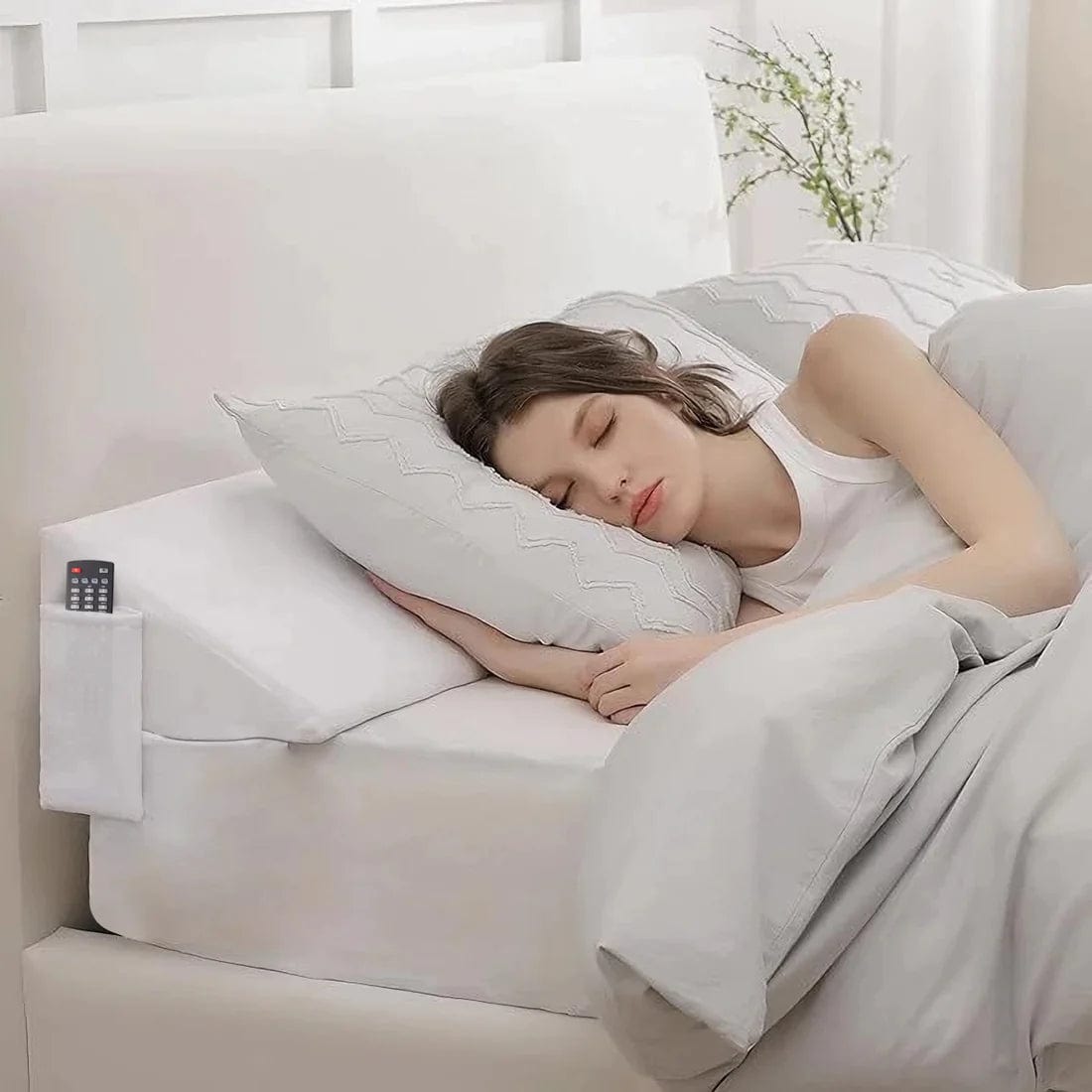 Oreiller Long Compensé pour Tête de Lit Pratique et Confortable