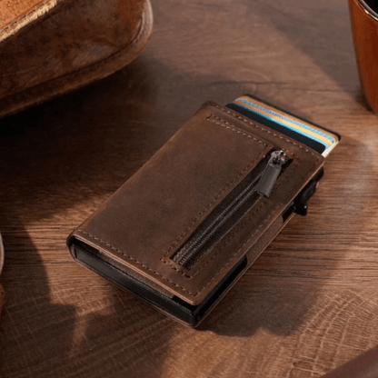 Portefeuille Compact Élégant en Métal Sécurisé