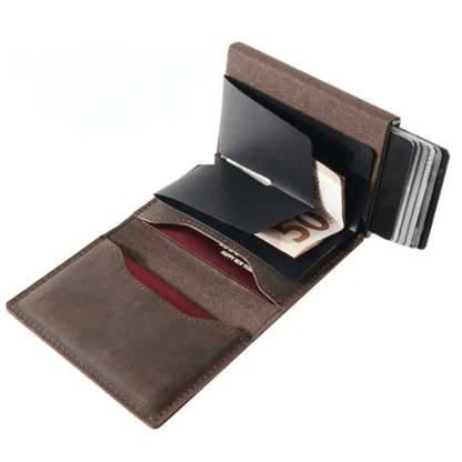 Portefeuille Compact Élégant en Métal Sécurisé