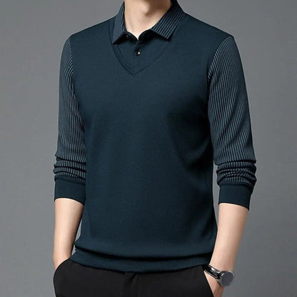 Pull à Col Chemise Élégant pour Homme