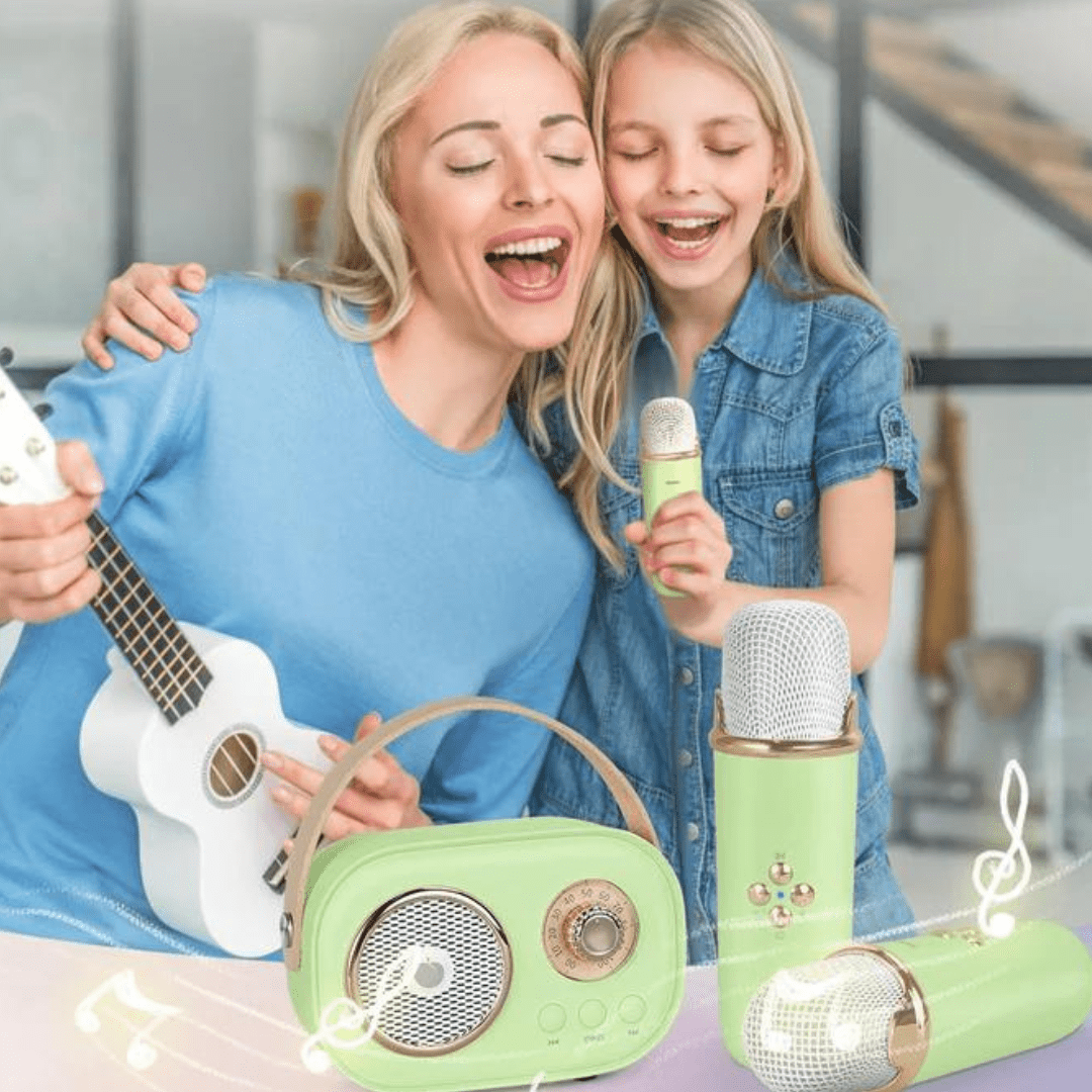 Haut-Parleur Bluetooth Karaoké Portable (+Mini Micros Offerts)