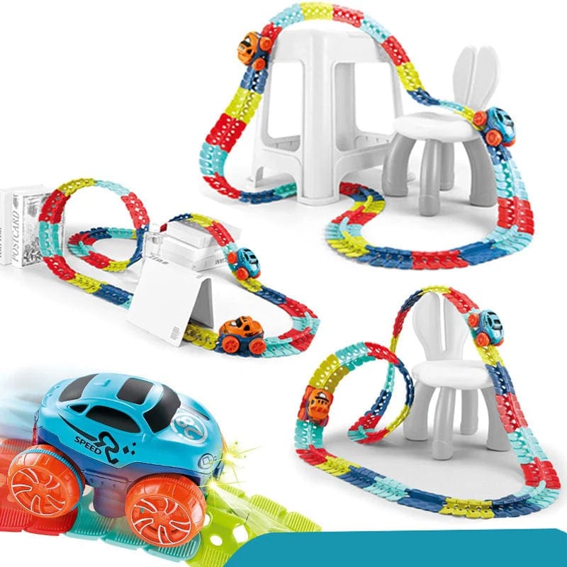 Piste de Voiture 5M Inclut 4 Voitures: KETIEE Piste de Course Flexible pour Voiture Jouet de Piste de Course Portable pour sauts Boucles pour Voiture 1/64ème pour Les âges 3 , Bleu Piste de Voiture 5M Inclut 4 Voitures: KETIEE Piste de Course Flexible pour Voiture Jouet de Piste de Course Portable pour sauts Boucles pour Voiture 1/64ème pour Les âges 3 , Bleu