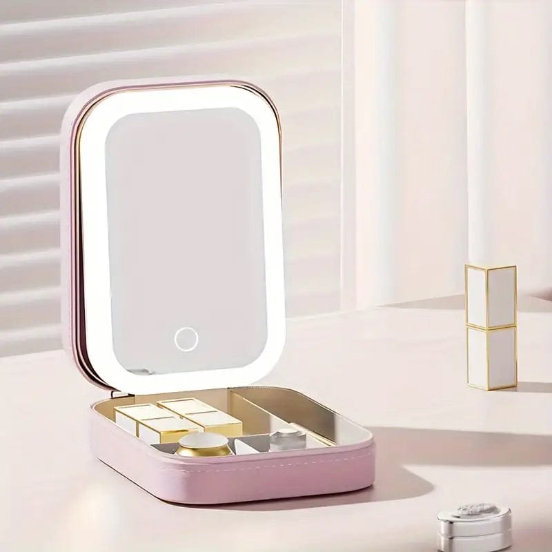 Boîte de Rangement Maquillage avec Miroir LED Intégré