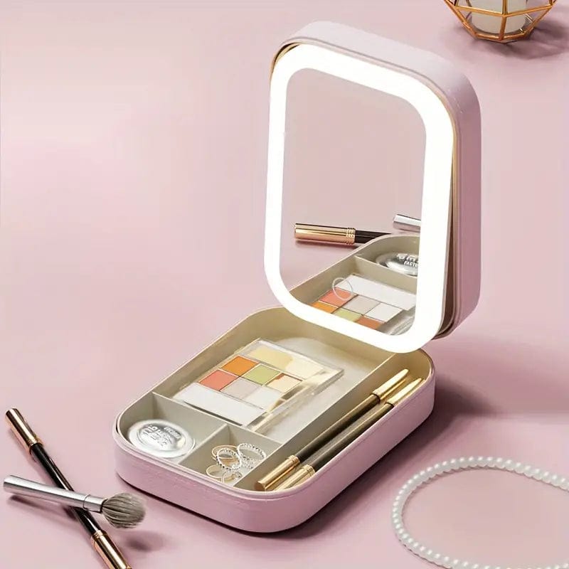 Boîte de Rangement Maquillage avec Miroir LED Intégré