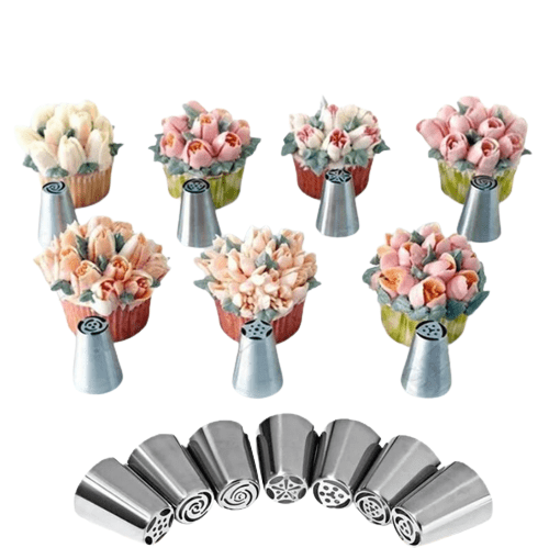 Piping Tips for Pastry (Set of 5 + 2 Free)