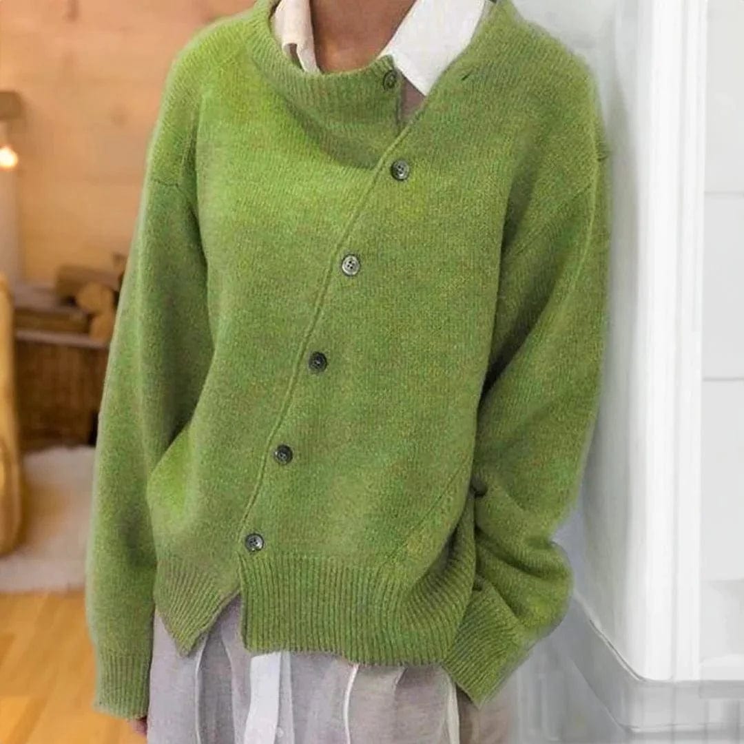 Cozy Elegant Asymmetric Closure Cardigan