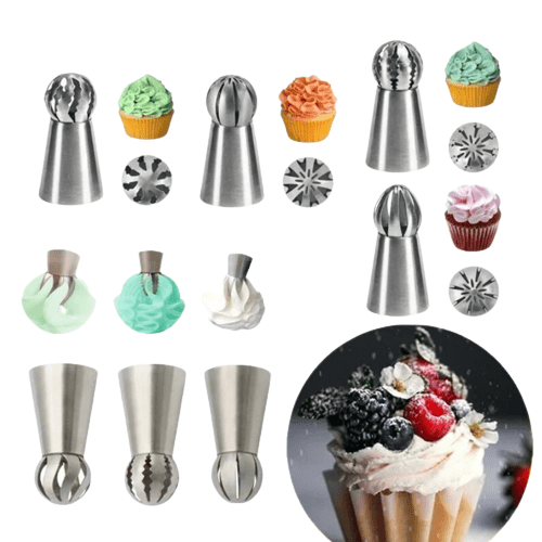 Piping Tips for Pastry (Set of 5 + 2 Free)